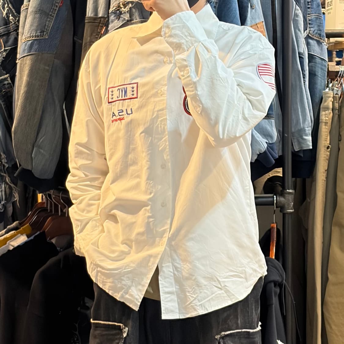 [NO.9] VTG 화이트 자수 셔츠 상품이미지4