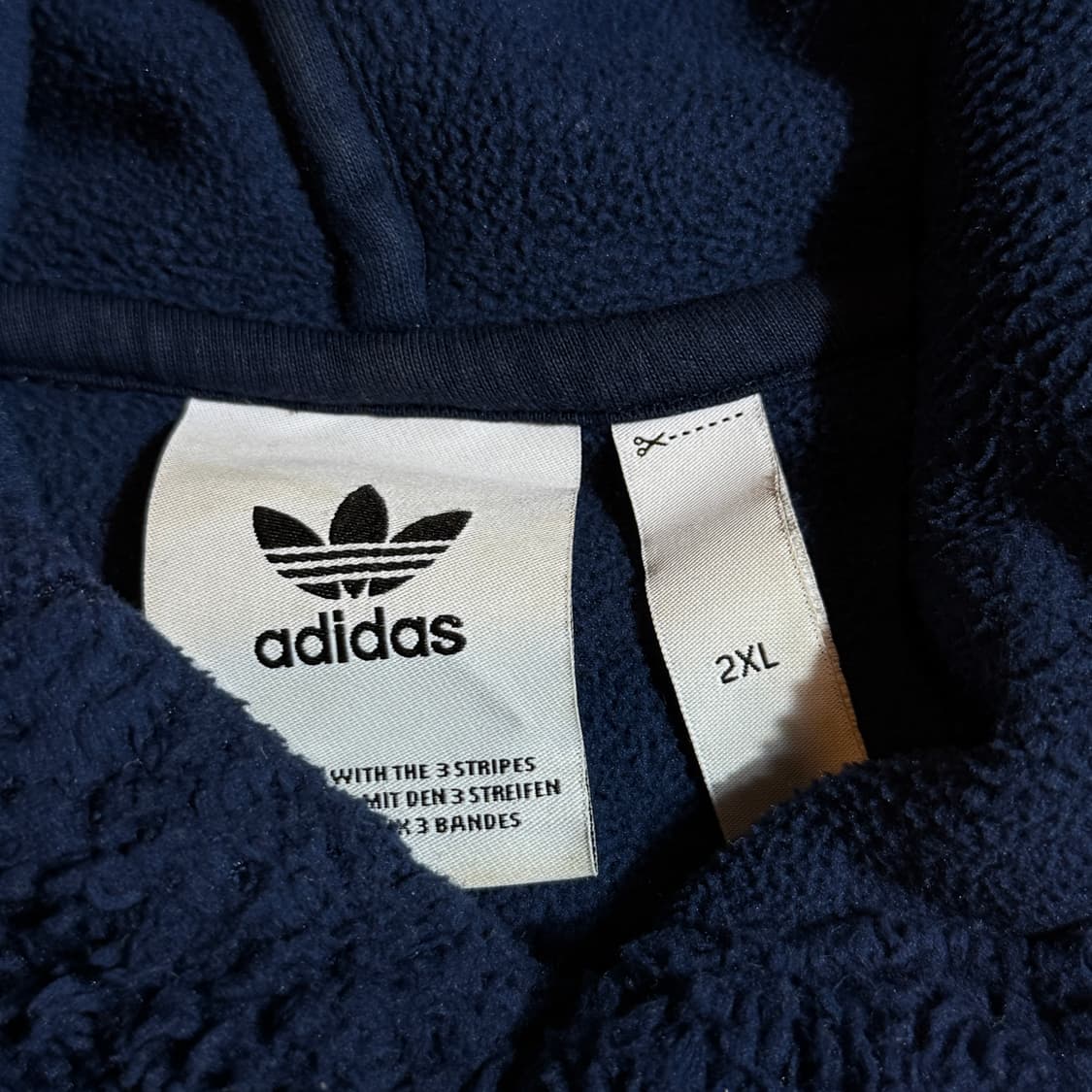 아디다스 네이비 뽀글이 후드 상품이미지3