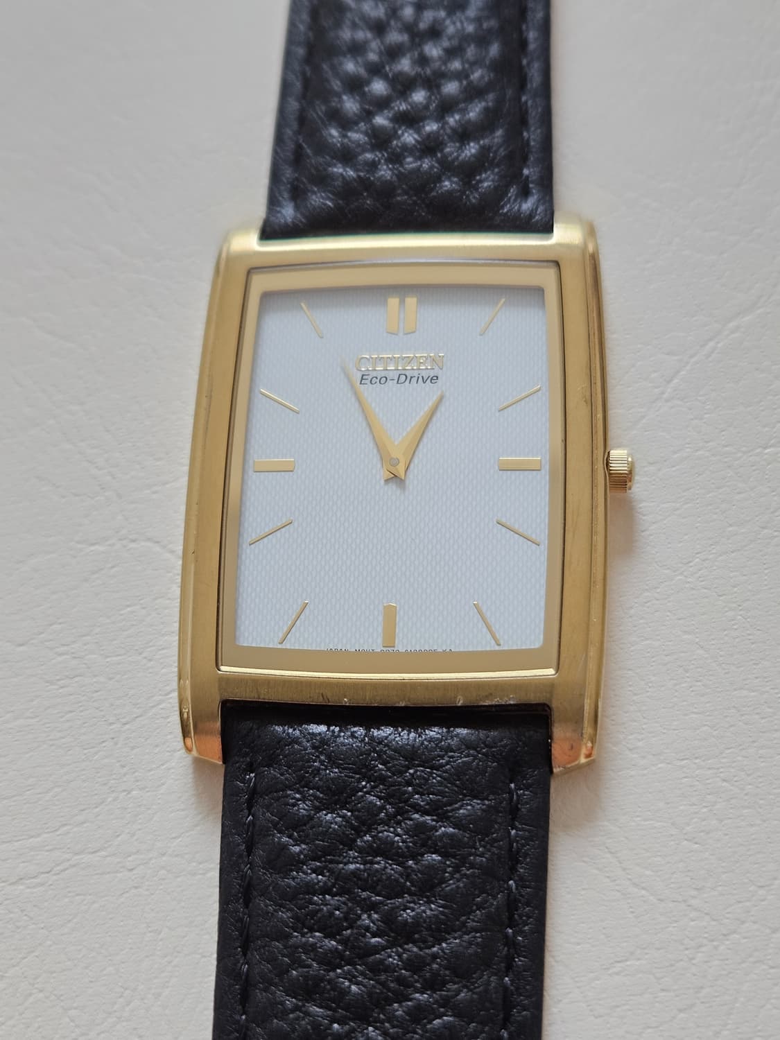 빈티지 시티즌 에코드라이브 사각 금장 가죽 시계 상품이미지4