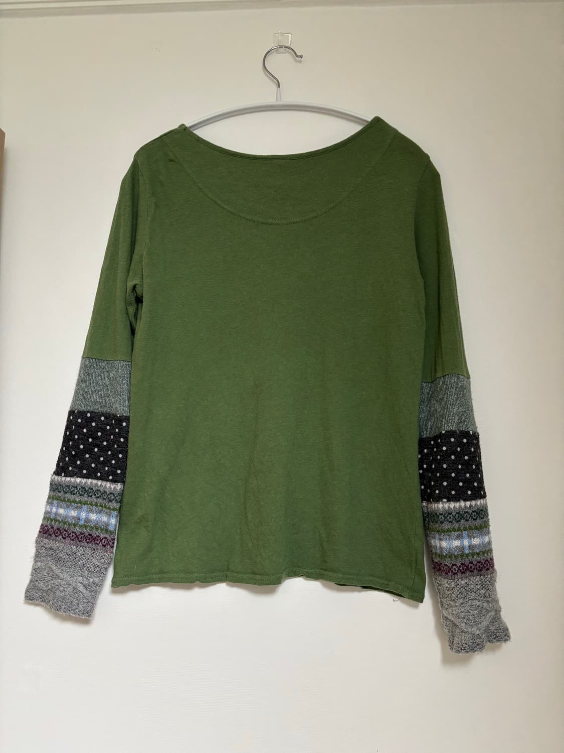 niko and 니코앤드 그린 도트 패치워크 니트 말차 모리걸 그런지 상품이미지2