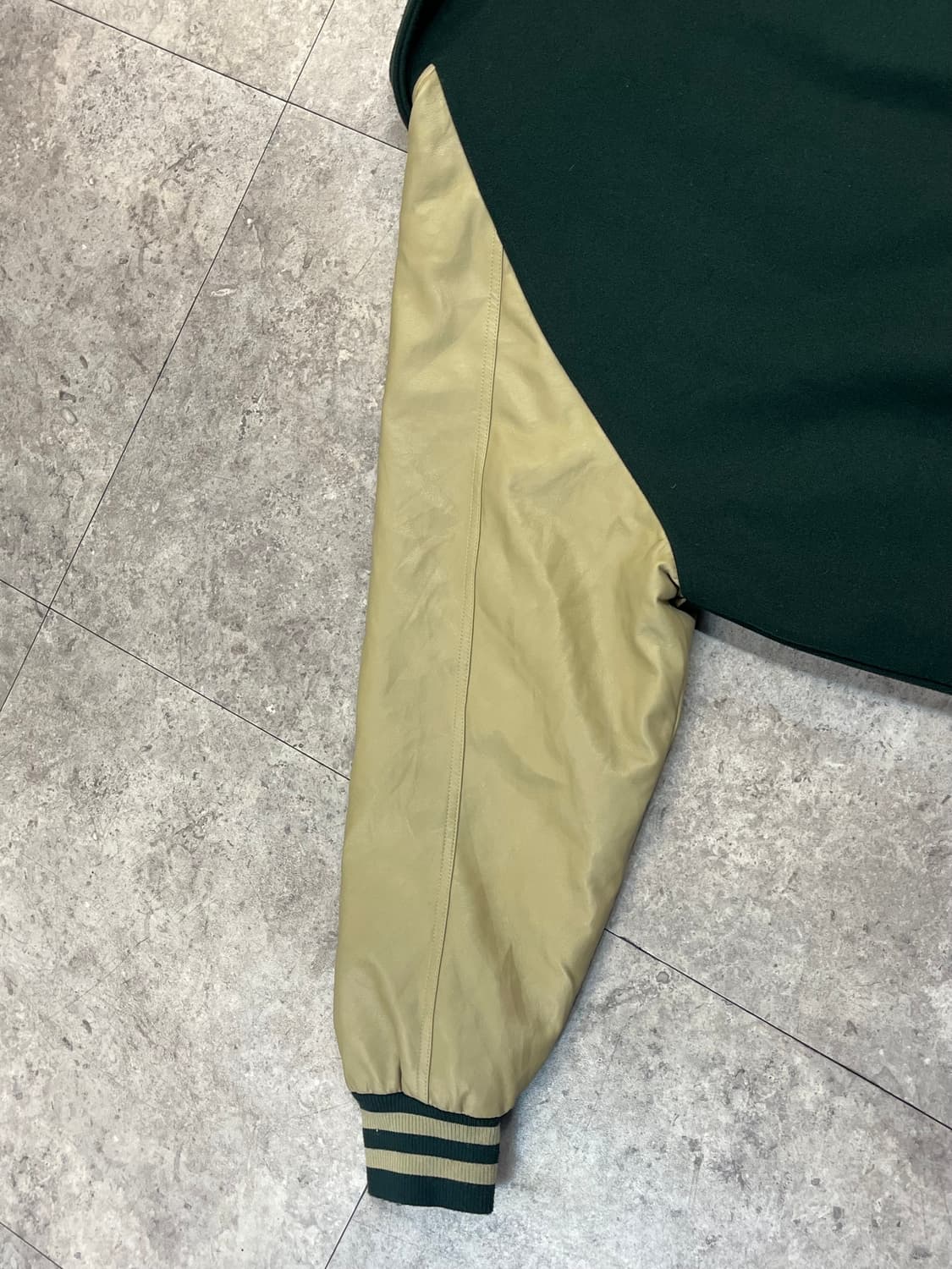 제멋 레더 바시티자켓 그린 2XL#csz2359  상품이미지8