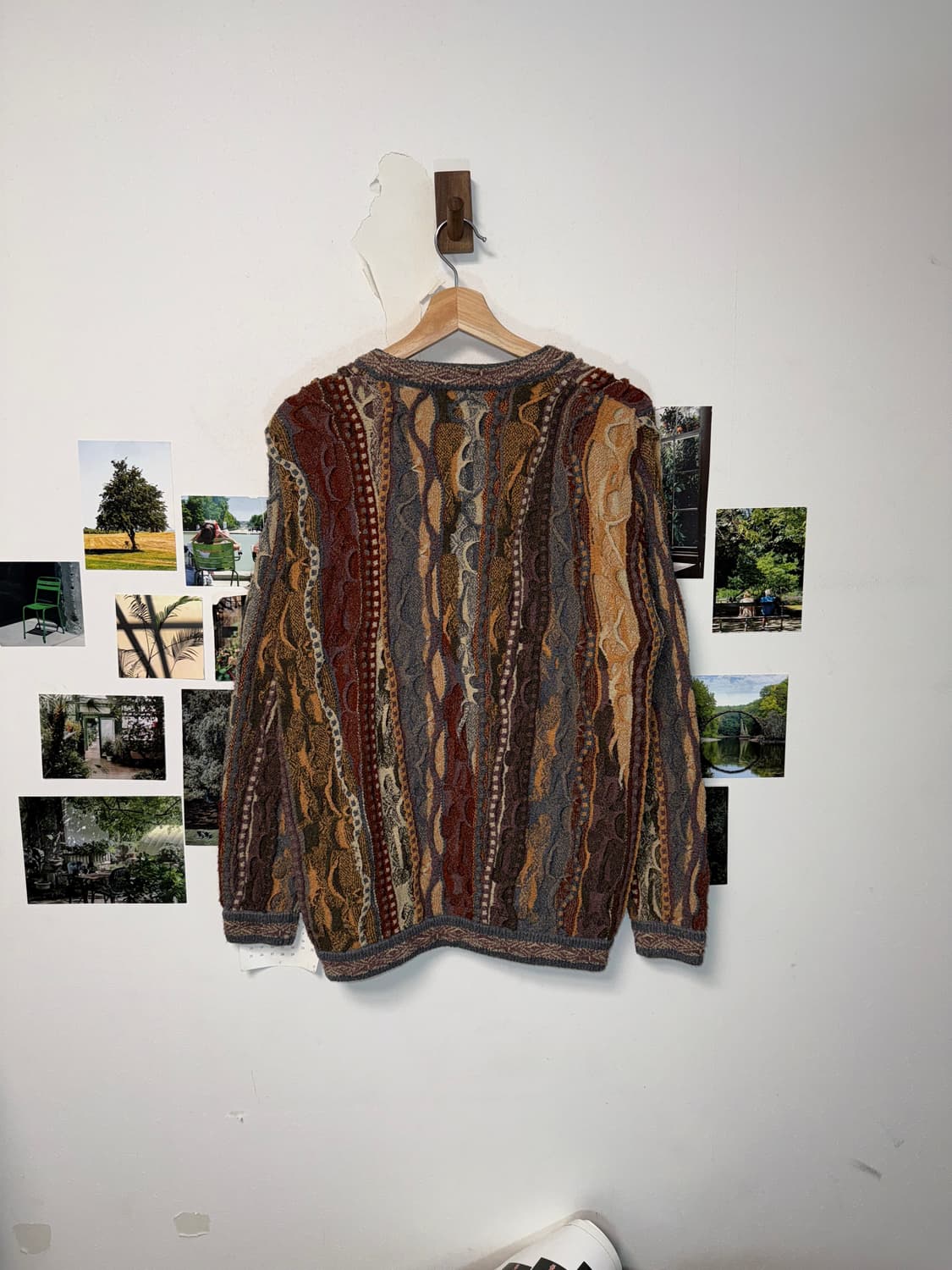 Brown bohemian hippie cable knit 가디건 상품이미지3