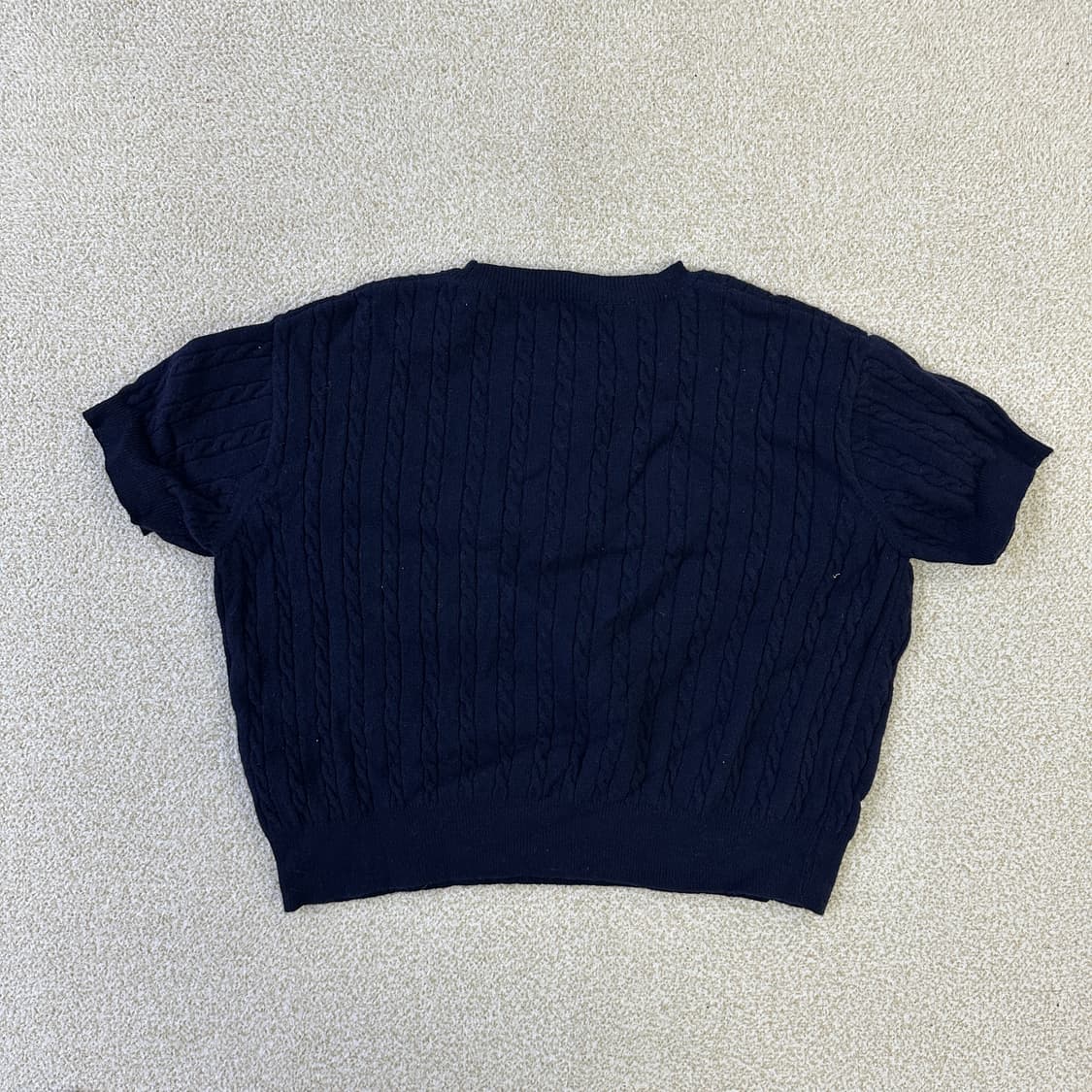 실측확인 fave 반팔 꽈배기 니트 0320D 상품이미지4