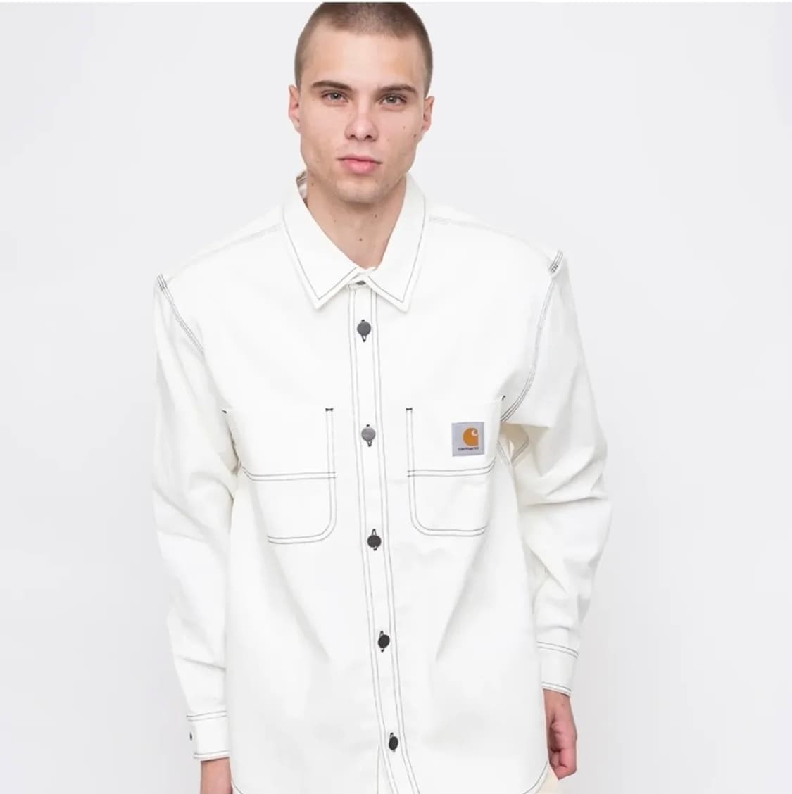 칼하트 WIP 초크 데님 워크 셔츠 화이트 M 상품이미지7