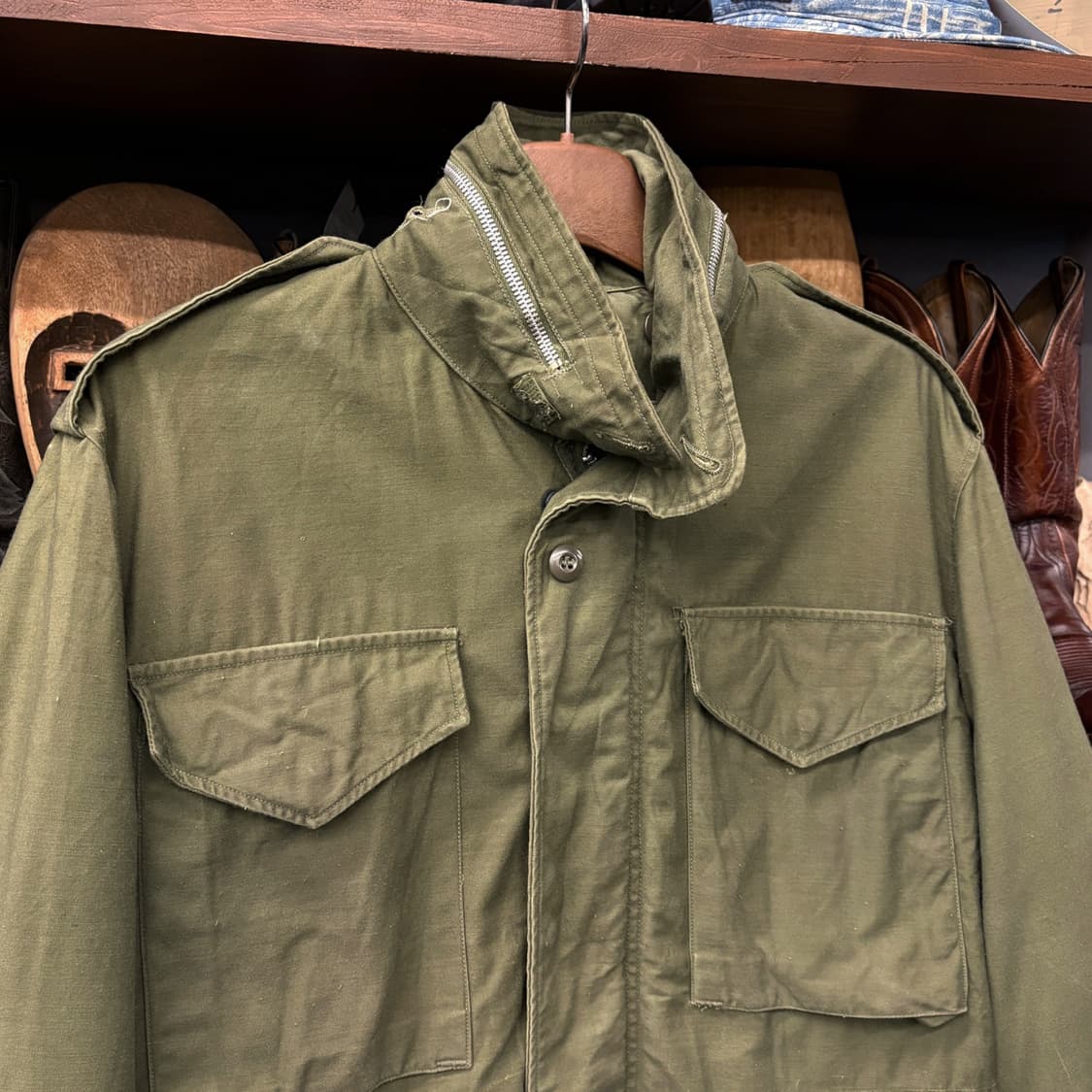 70s 오리지날 미군 M-65 필드자켓 사파리 퍼티그 자켓 N482 상품이미지3