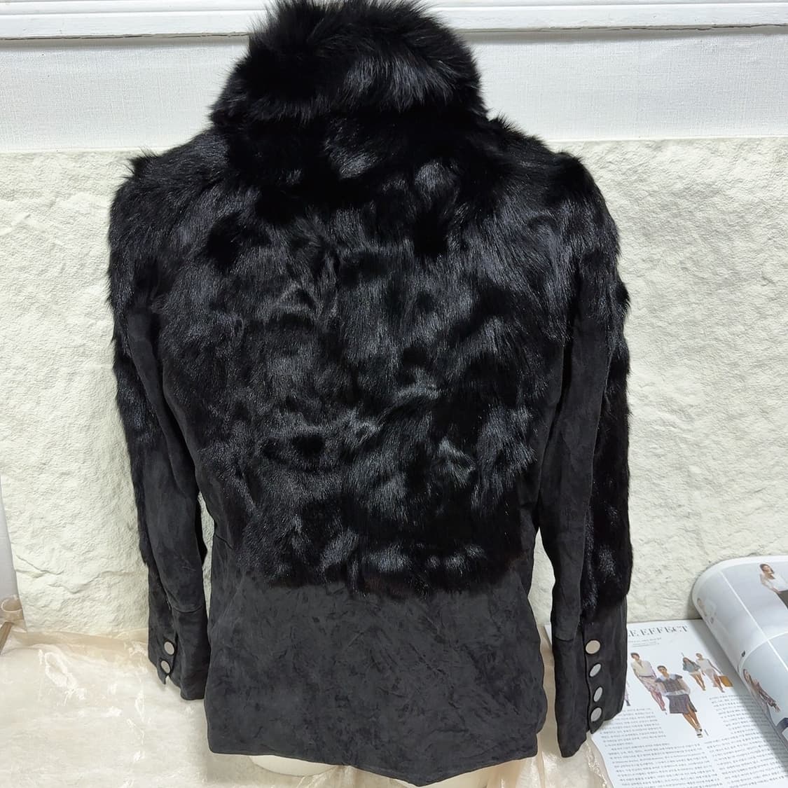 빈티지 고딕 폭스퍼 칼라 염소새끼털 양털 되지가죽자켓 상품이미지4