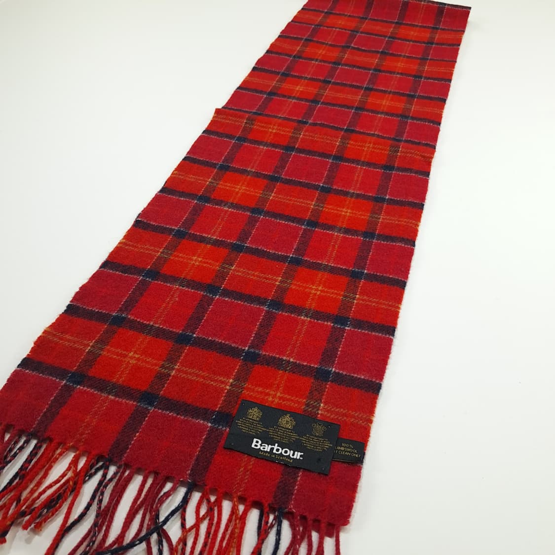 MX312 바버 레드 타탄레크 램스울 목도리 머플러 상품이미지2