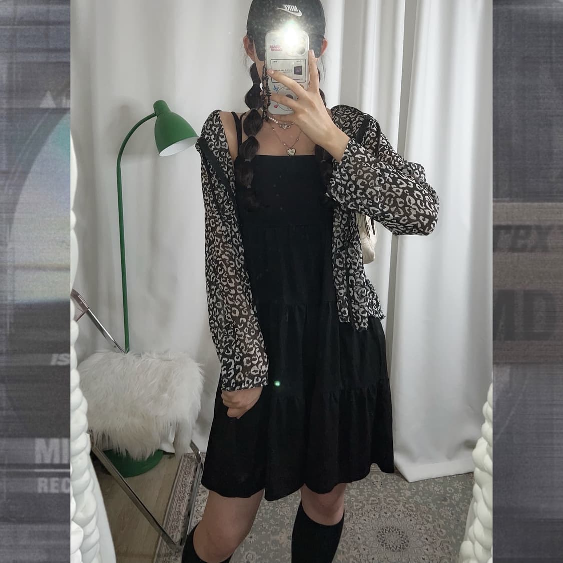 블랙 레오파드 여름 후드 집업 상품이미지1