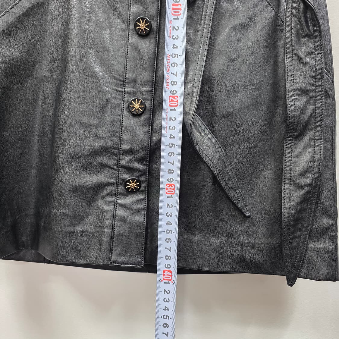 1163 에고이스트 인조가죽 미니스커트 55 블랙 벨트세트 버튼 스커트 상품이미지4