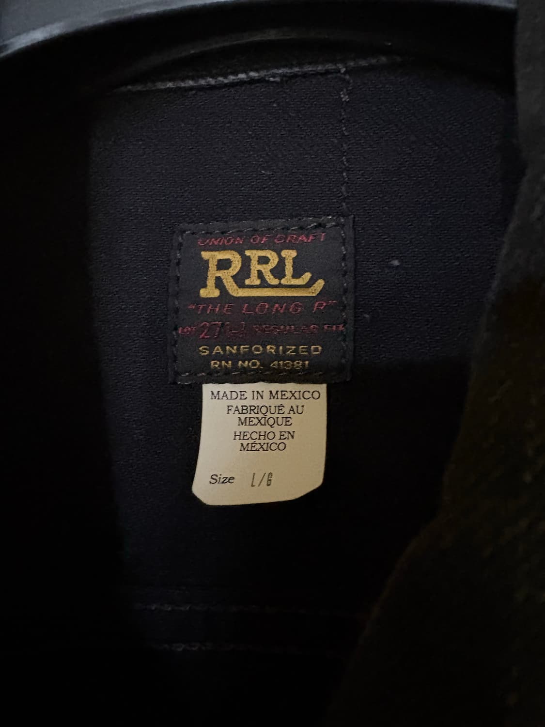 Rrl lot271 블랙 L 상품이미지3
