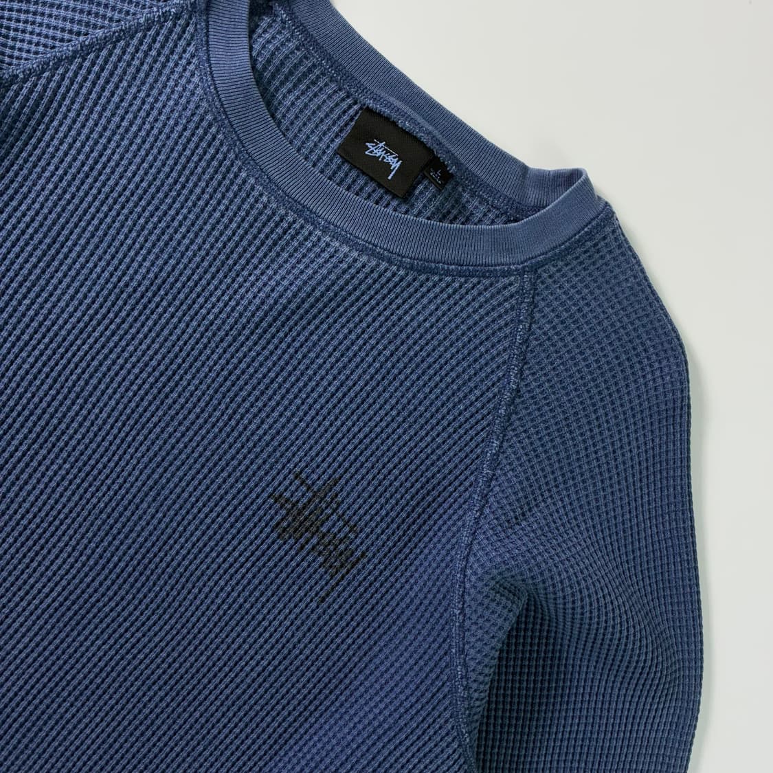 Stussy  스투시 래글런 써멀 블루 롱슬리브 와플니트  상품이미지4