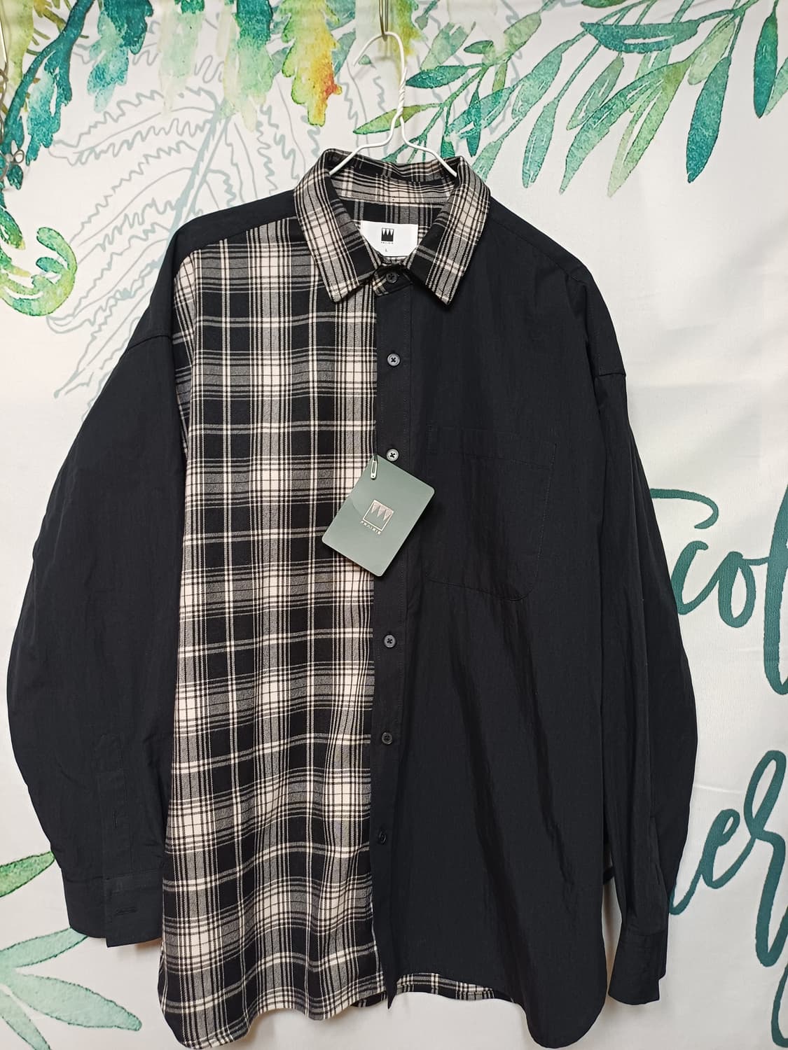 100~ 105 / 프레리 오버핏 유니크 반반 셔츠 상품이미지1