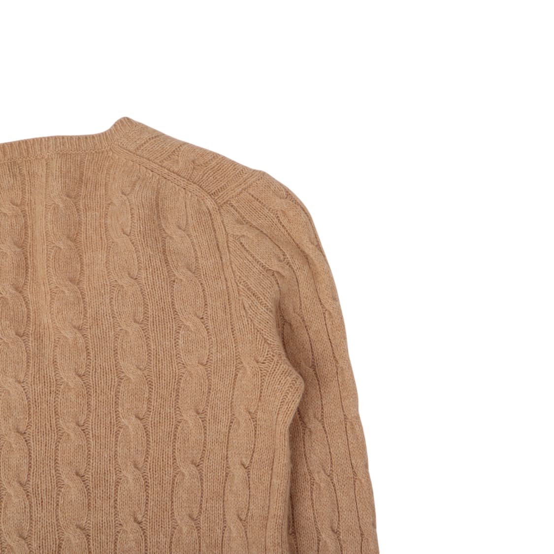 폴로 랄프로렌 베이지 울 캐시미어 브이넥 케이블 니트 상품이미지6
