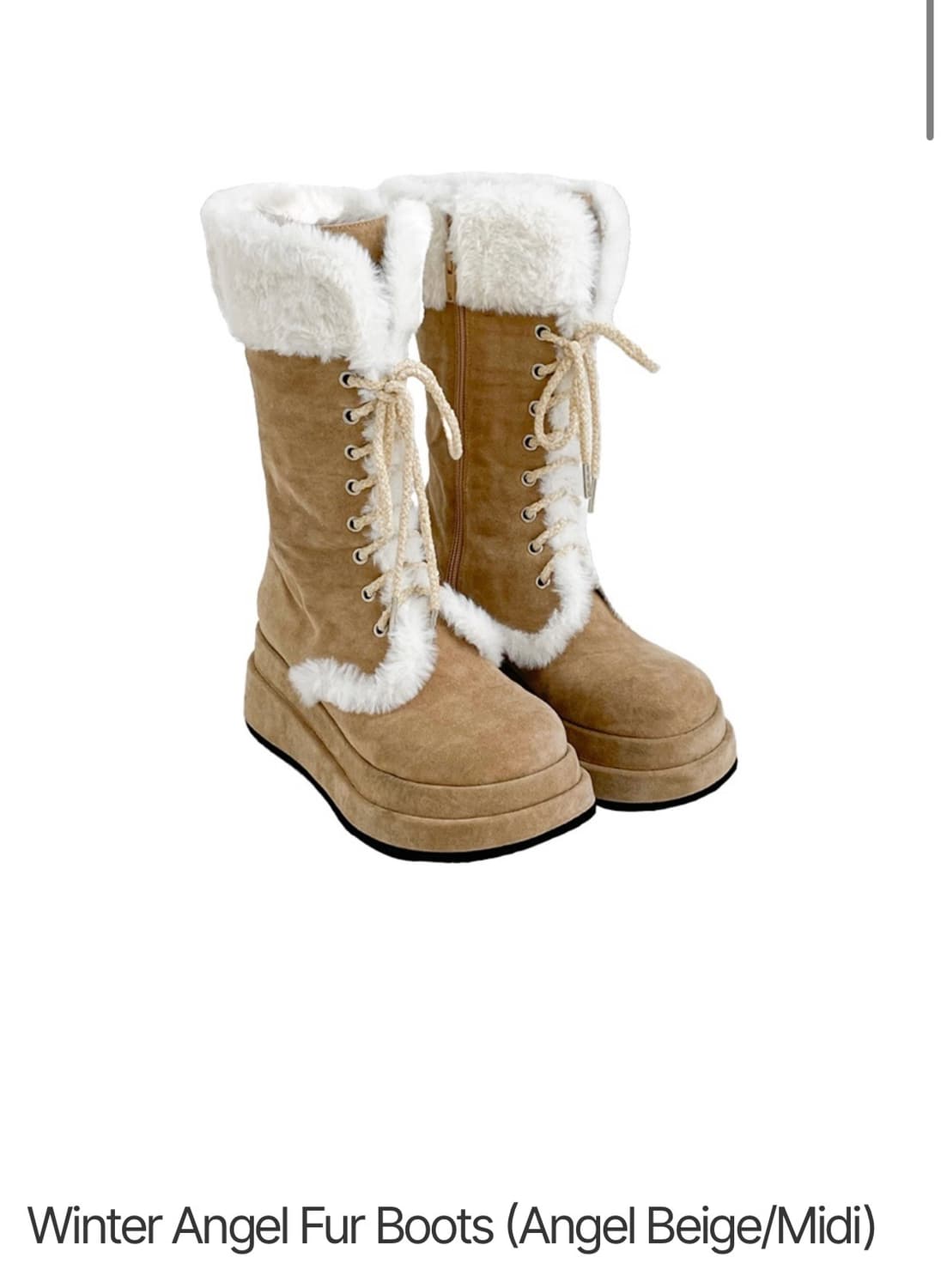 루루서울 윈터 엔젤 퍼 부츠(베이지) 상품이미지1
