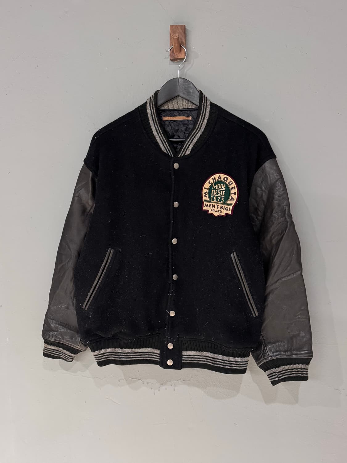 90s Men's BIGI 맨즈비기 레터링 울 바시티자켓 상품이미지3