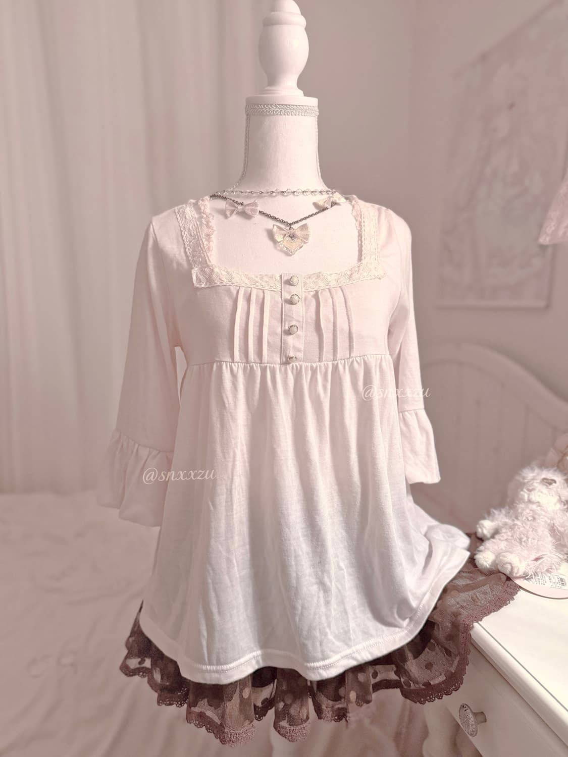 핀터깔 베이비돌 베이비 핑크 탑 히메카지 라떼갸루 y2k빈티지 리즈리사 상품이미지1