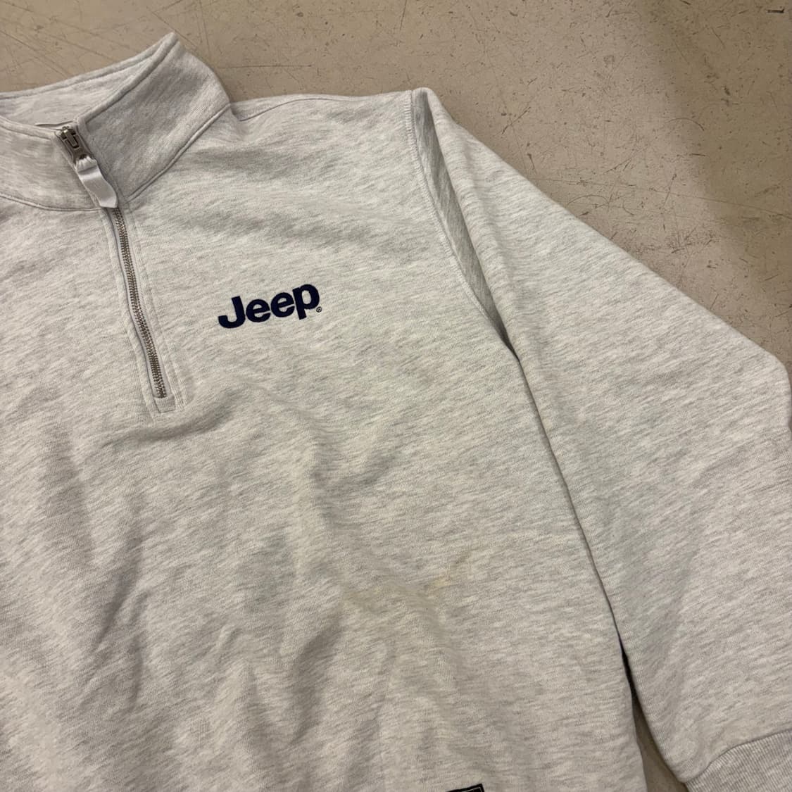 지프 빅로고 멜란지 그레이 반집업 맨투맨 상품이미지3