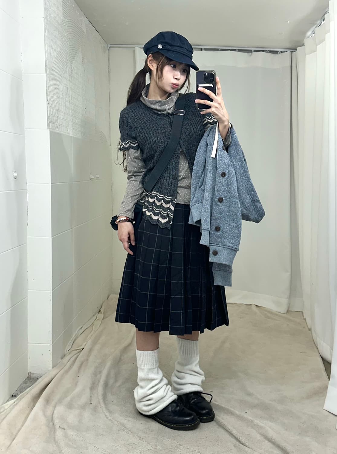 디키즈 네이비 그레이 모리걸 니혼진 코디세트 상품이미지2