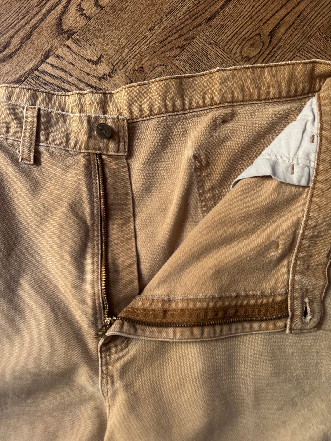 [44]칼하트 USA 더티 페이딩 빅사이즈 브라운 싱글니 워크 팬츠 상품이미지3