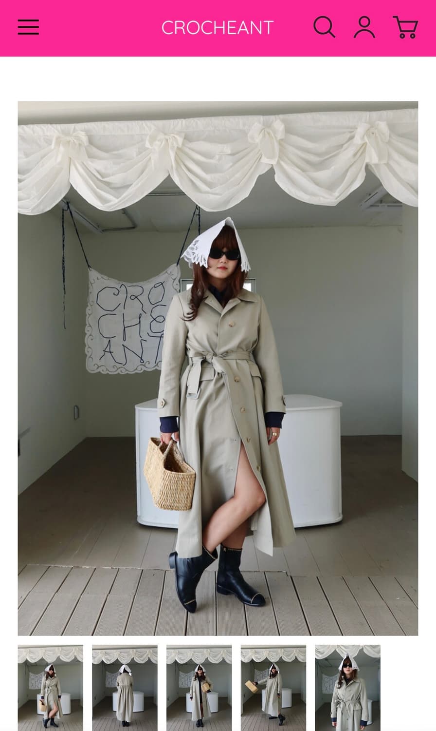 크로쉐안트 트렌치코트,Shirring Trench coat khaki 상품이미지1