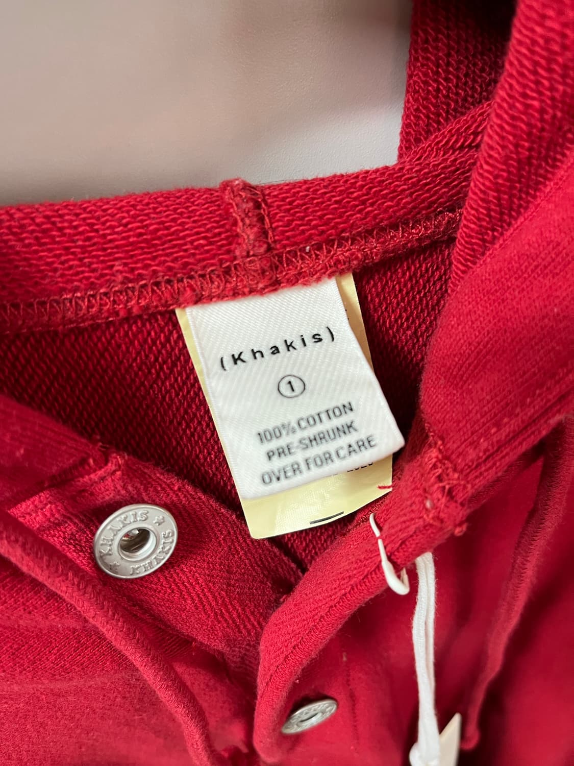 카키스 26ss 버튼 후디 레드 스몰사이즈 상품이미지2