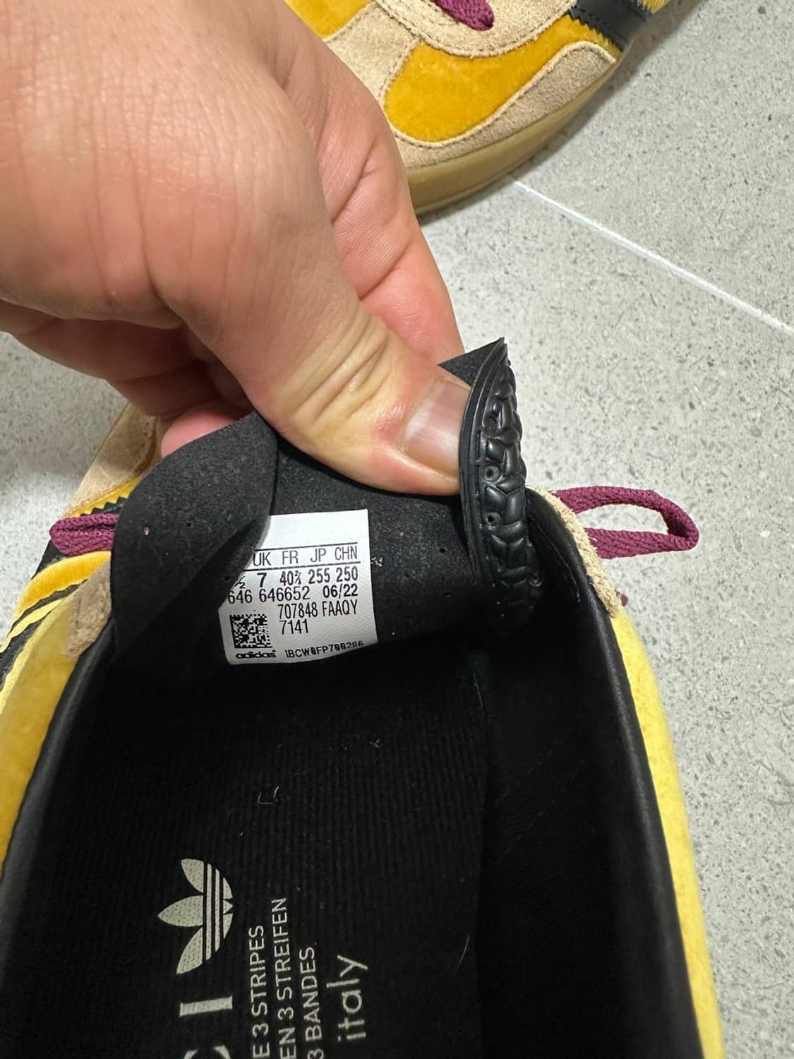 아디다스x구찌 가젤 옐로우 255사이즈 상품이미지3