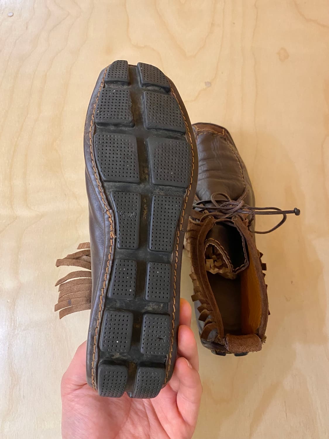 VTG leather fringe chukka boots 상품이미지6