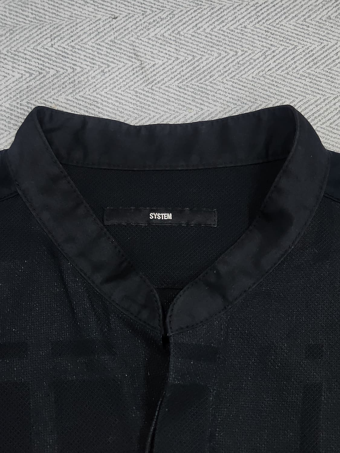 [95] 한섬 시스템 옴므 차이나 카라 셔츠 남성 95 블랙 상품이미지3