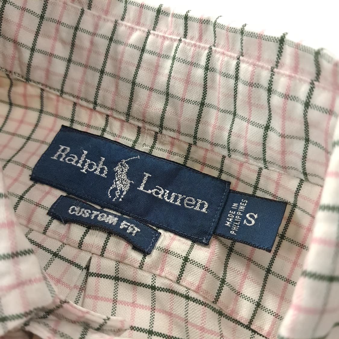 CK255 S 폴로 00s 멀티 스몰체크 버튼다운 핑크그린 셔츠 남방 상품이미지3