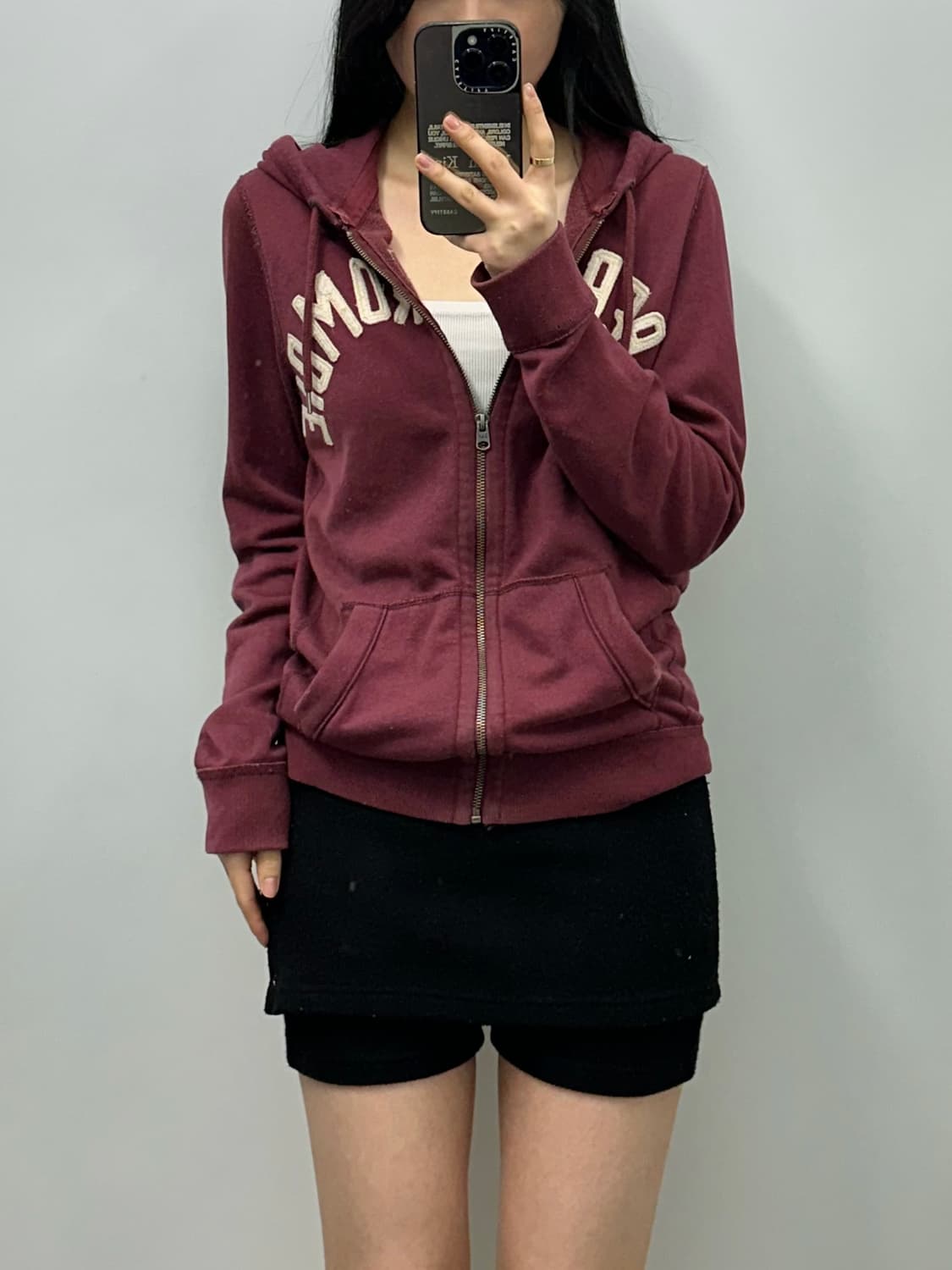 아베크롬비 y2k 와투케 버건디 후드집업 상품이미지1