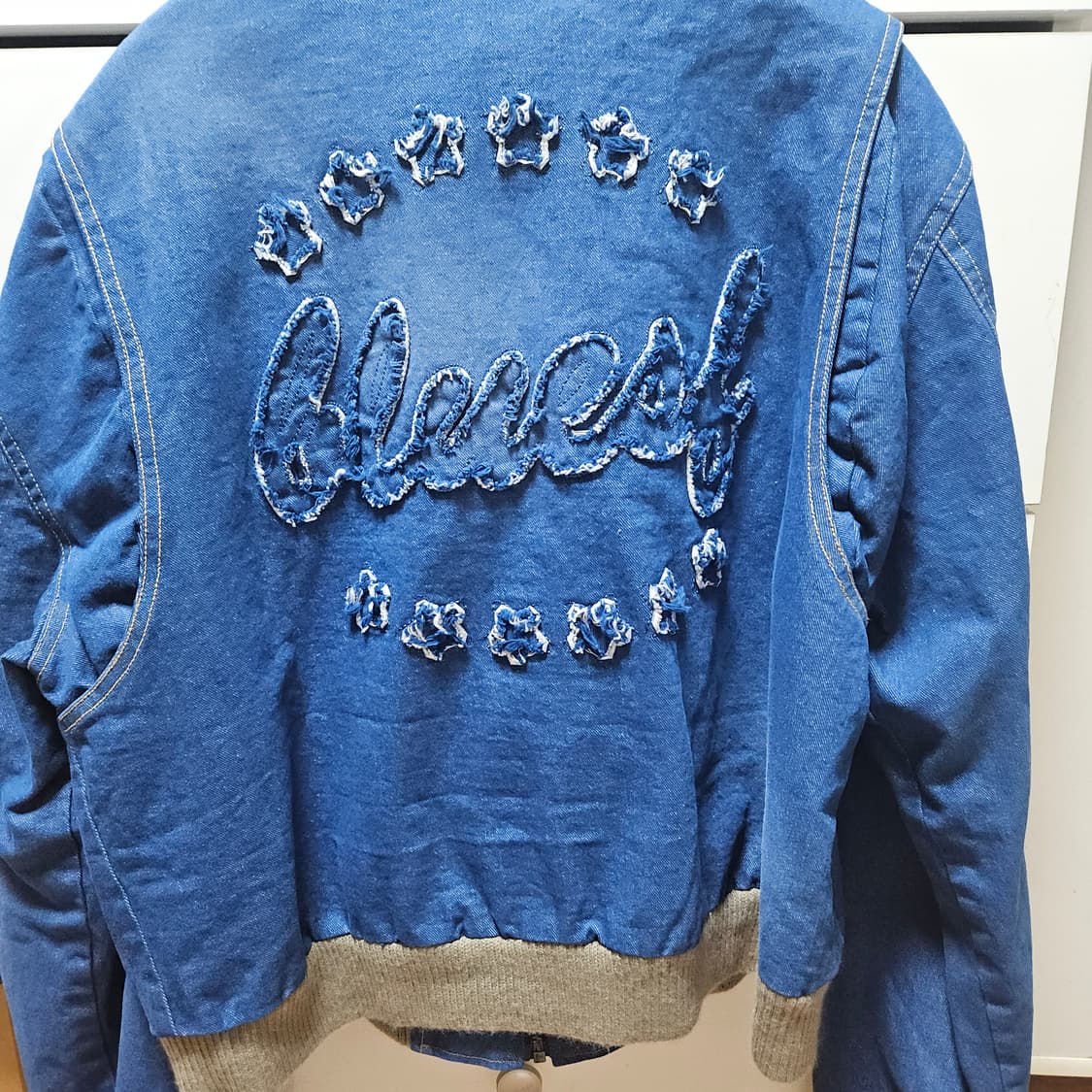 블루썬플라워 바이커 샌드 워싱 데님 48 새상품 상품이미지2