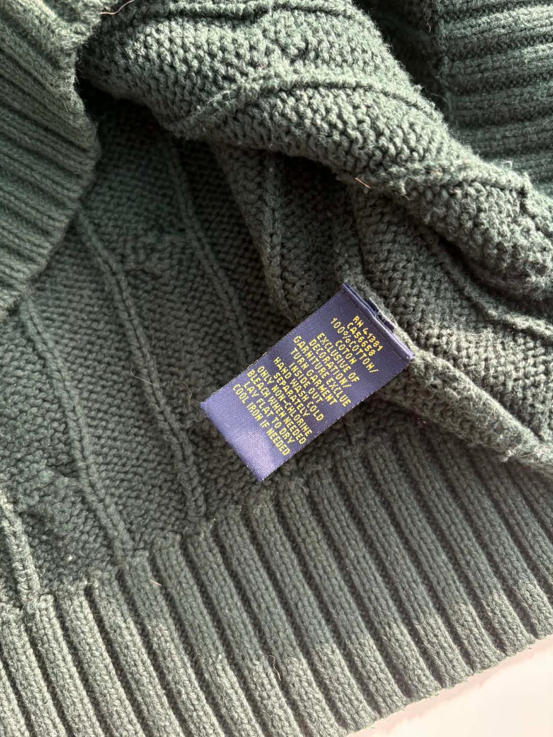 [L] 폴로랄프로렌 초록 케이블 니트 스웨터 상품이미지4