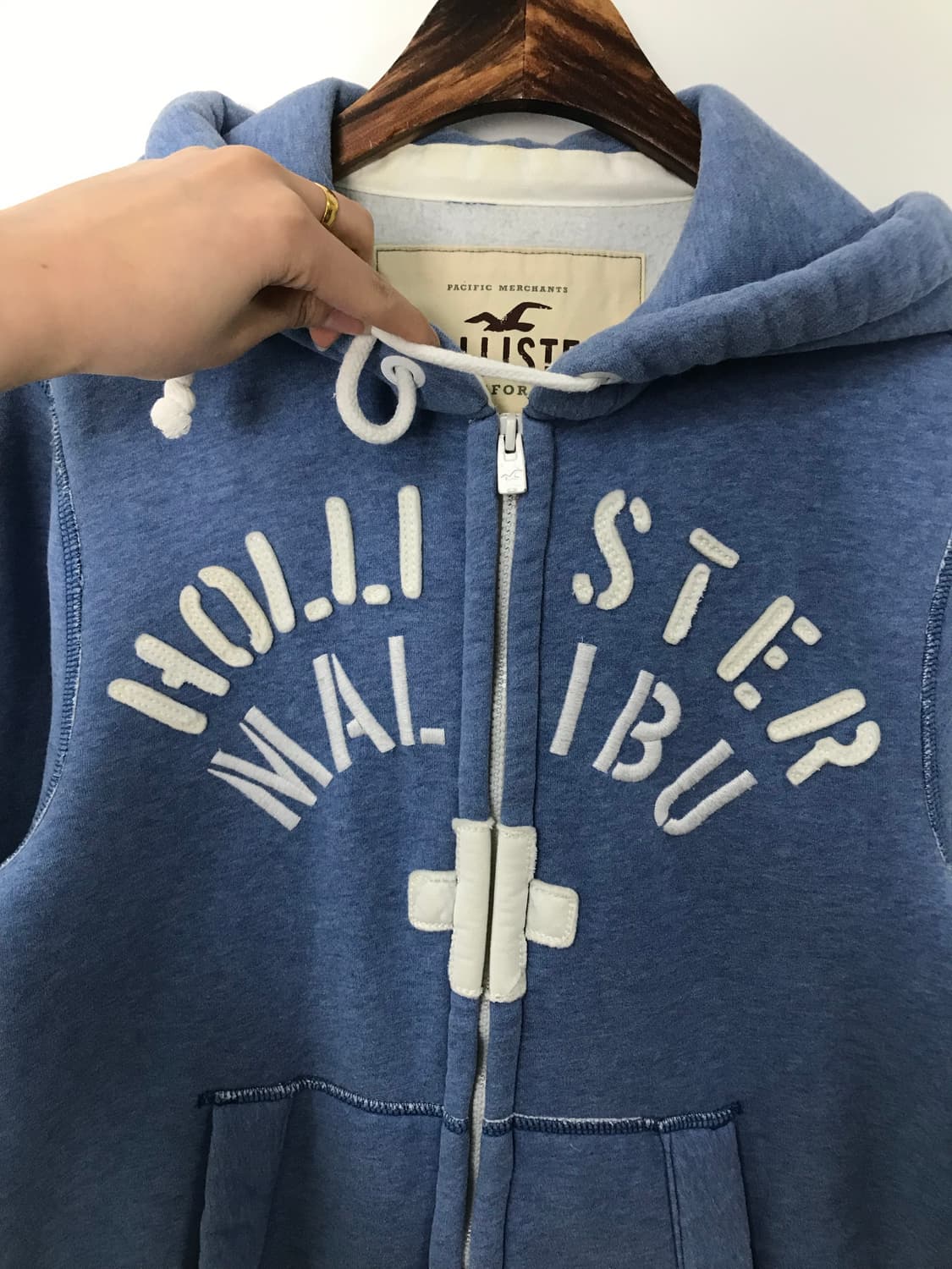 홀리스터 y2k 와투케 스카이블루 아방핏 후드집업 상품이미지4