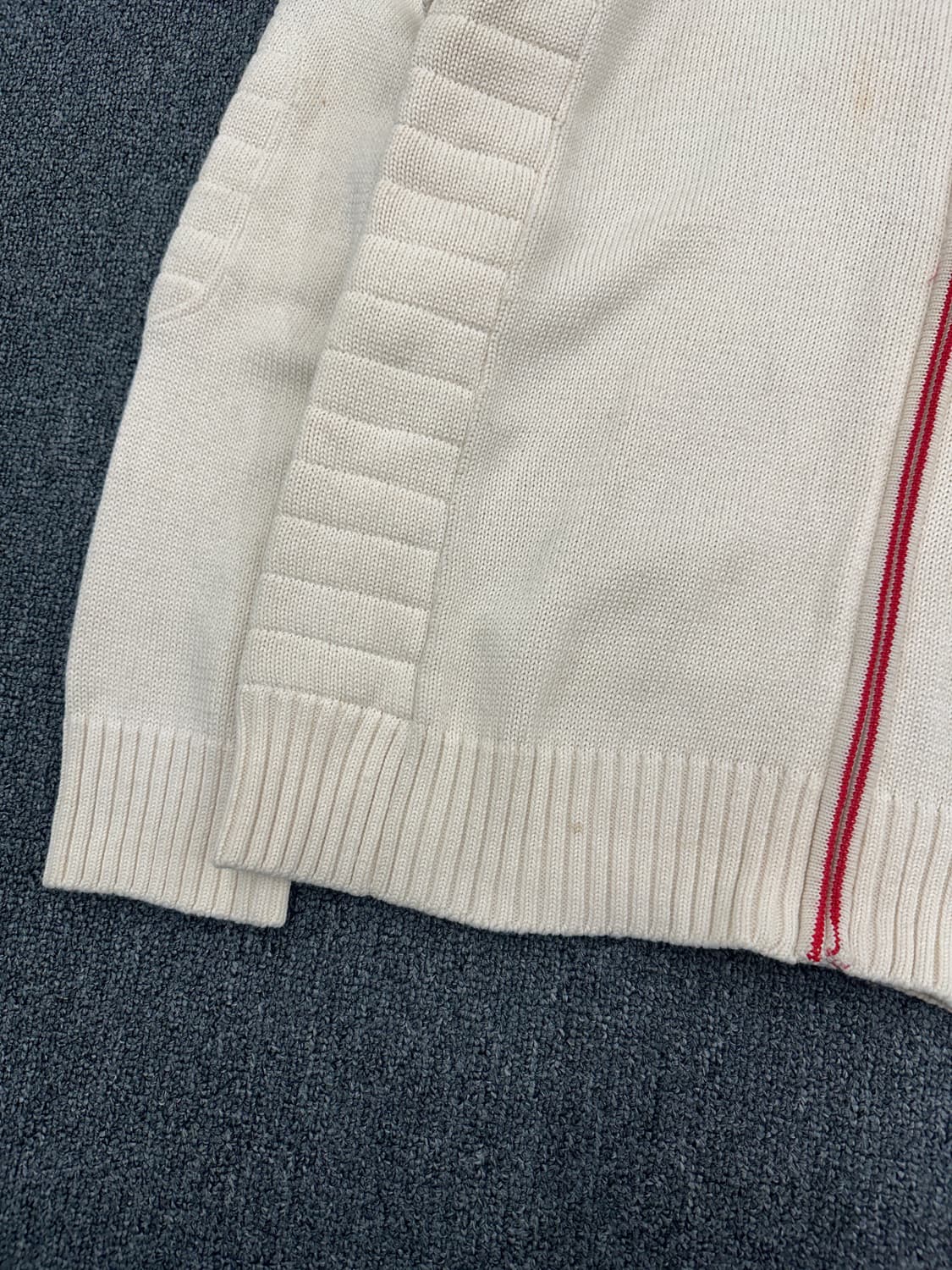 L) 후부 아이보리 니트 집업 스웨터 상품이미지5