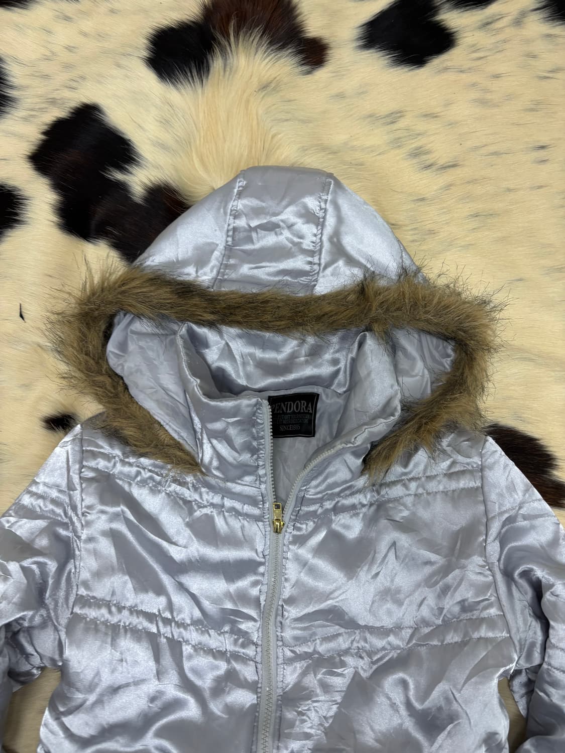 [PENDORA]2000s Mood Silver Fur Hoodie Pa 상품이미지8
