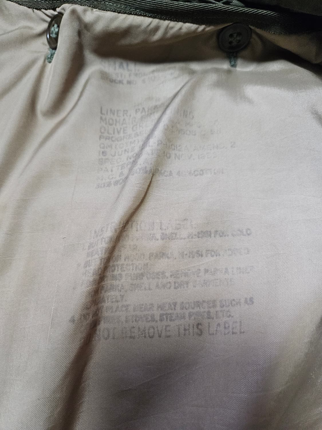 50s og  m51 미군 피쉬테일 파카 내 외피 s 상품이미지5