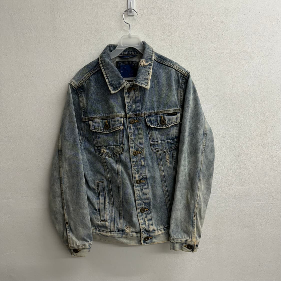 자라 데님 청자켓 데미지 워싱 m 상품이미지1