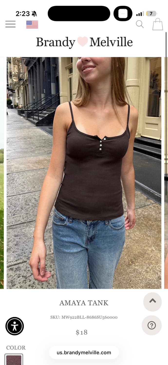 새상품 브랜디멜빌 Amaya 탱크탑 브라운 상품이미지5