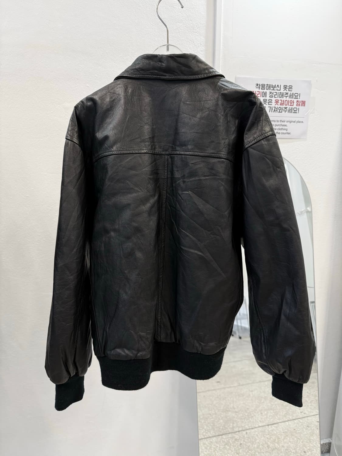 Vintage leather zip-up jacket  상품이미지2