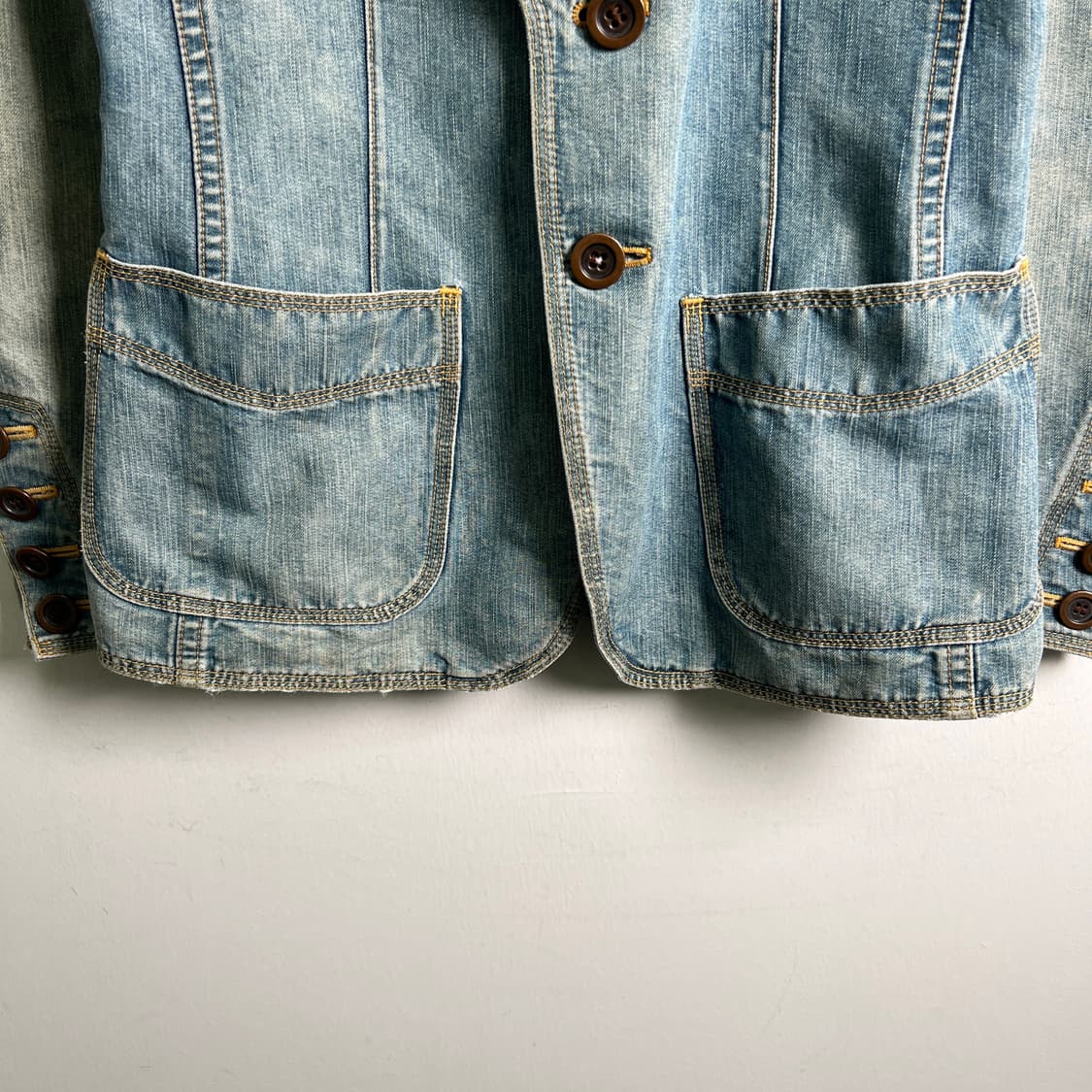 준야 와타나베 맨 꼼데가르송 워싱 데님 블레이저 자켓 M 상품이미지6