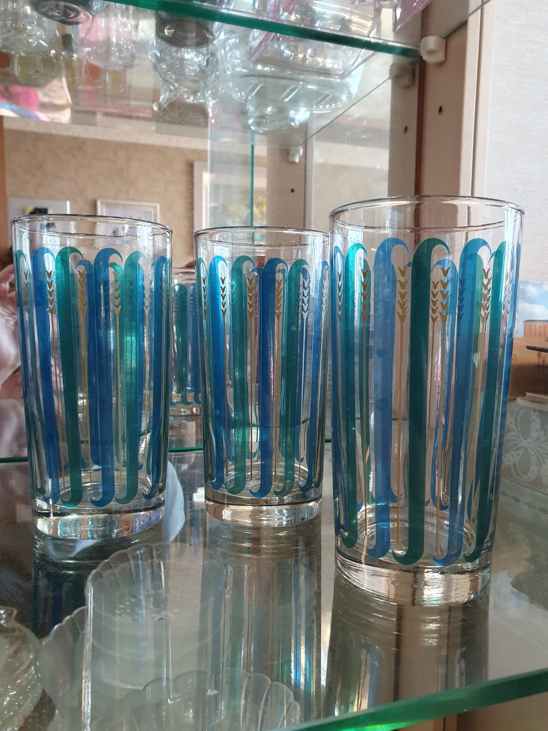 빈티지 레트로 미국 리비 글라스 블루  유리컵 상품이미지1