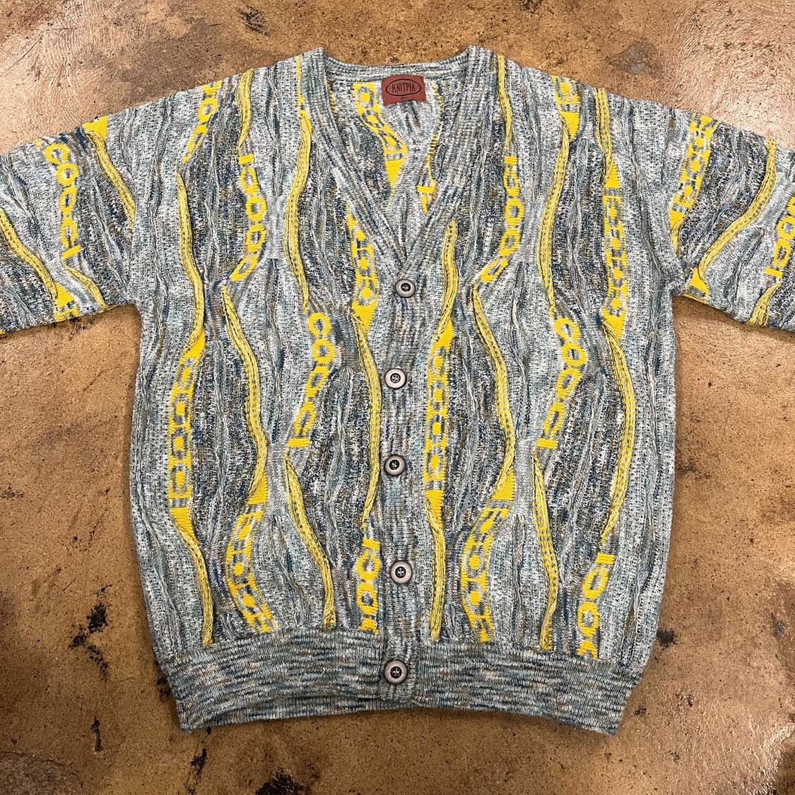 [정품] knitpia 니트 가디건 패턴 빈티지 b15 상품이미지3