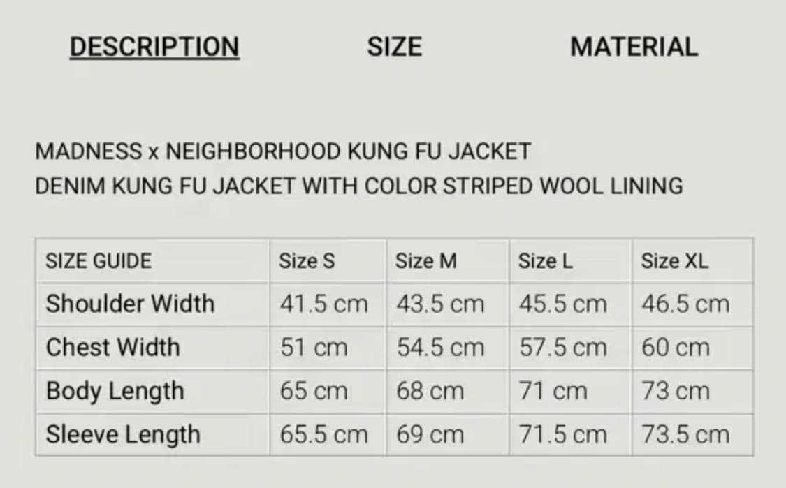 네이버후드 x 매드니스 쿵푸 데님 자켓 상품이미지10