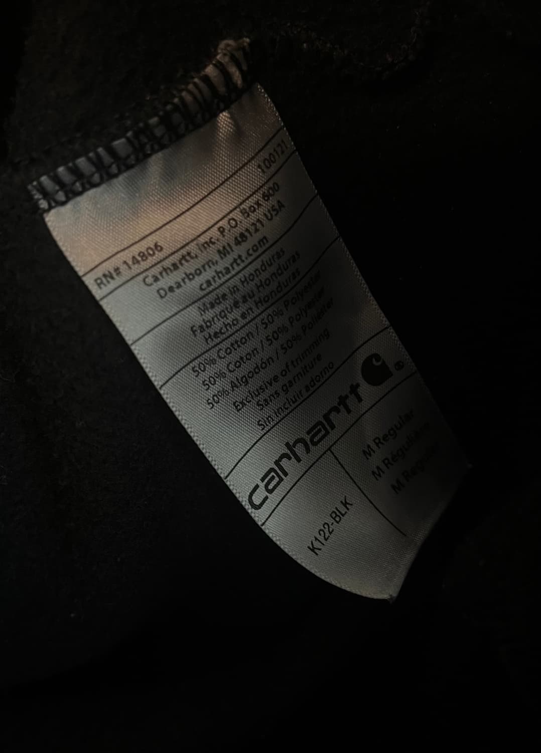 칼하트 오리지널 핏 후드집업 블랙 (M) 상품이미지6