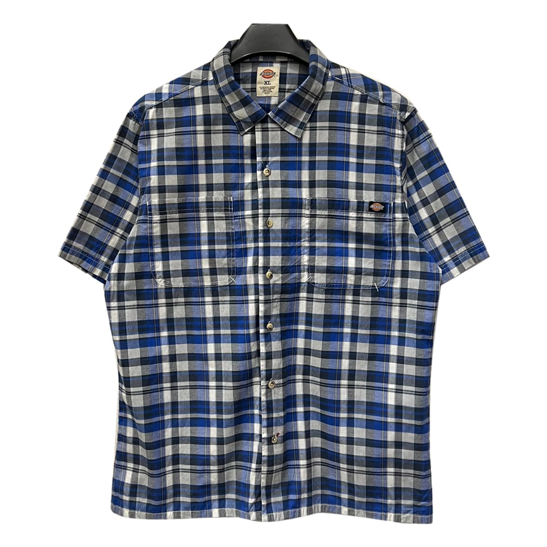 디키즈 워크 버튼다운 체크 반팔 셔츠 XL 상품이미지1