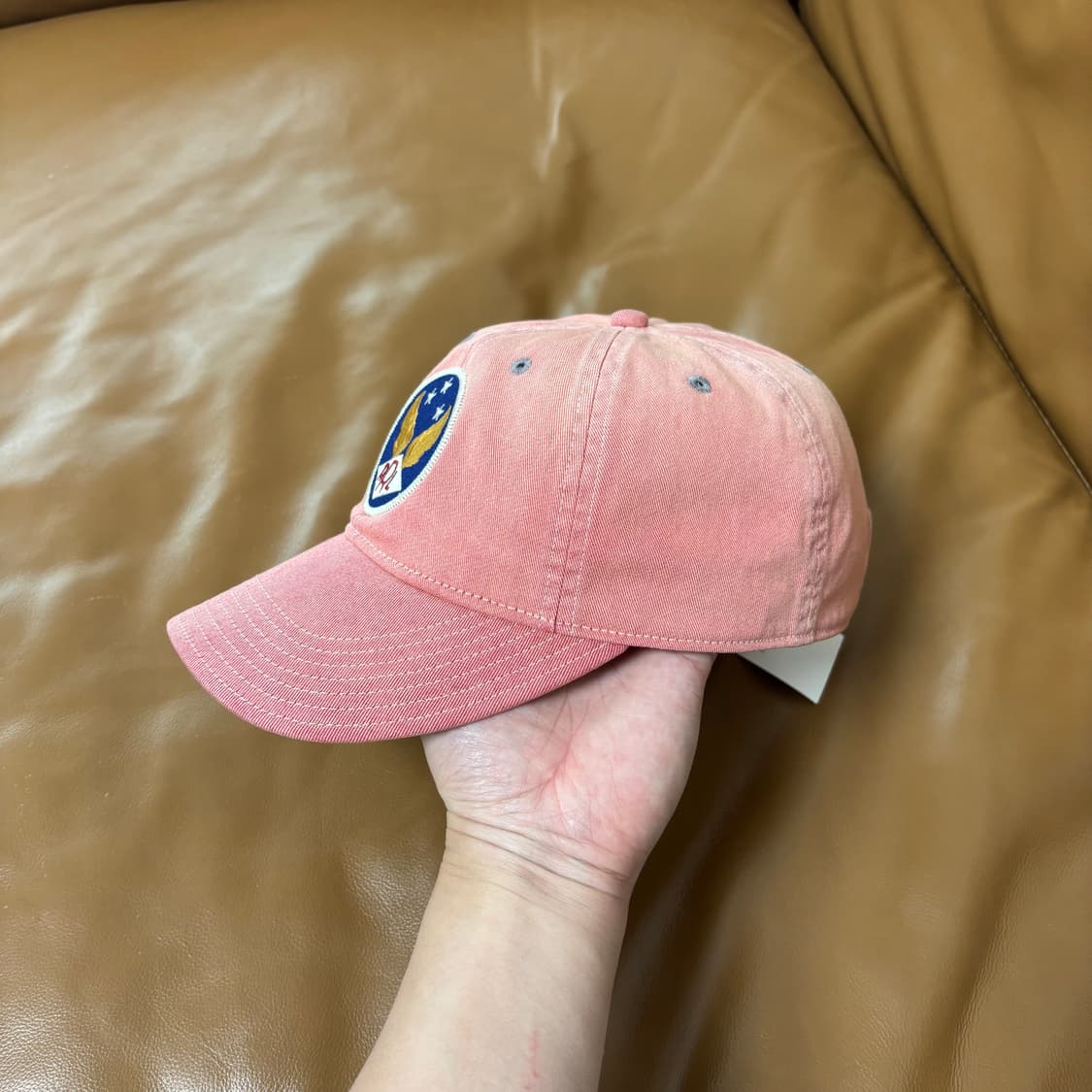 RRL 더블알엘 랄프로렌 폴로 윙로고 6패널 볼캡 모자 워시드 레드 상품이미지4