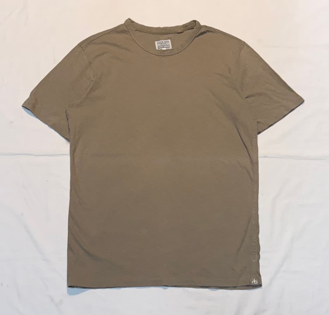 랙앤본 라운드넥 코튼 발팔 티셔츠 카키 상품이미지1