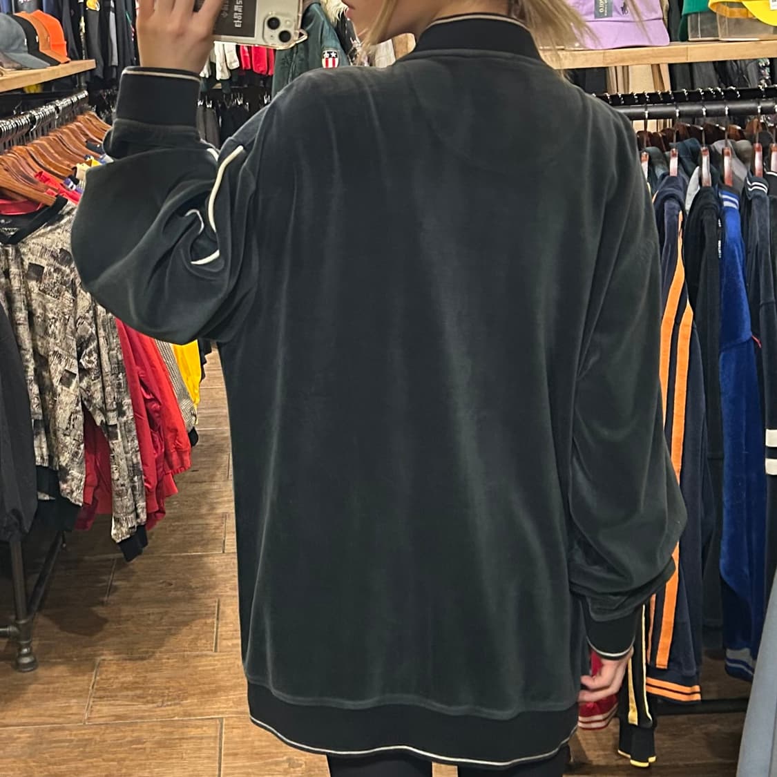 [HI] 팻 팜 벨벳 집업 차콜  상품이미지5