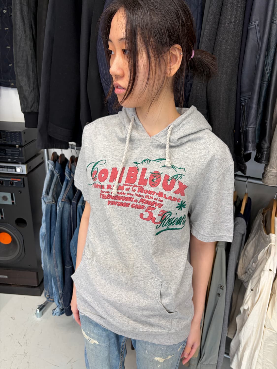 RU JEANS  로고 반팔 후드 티 상품이미지3