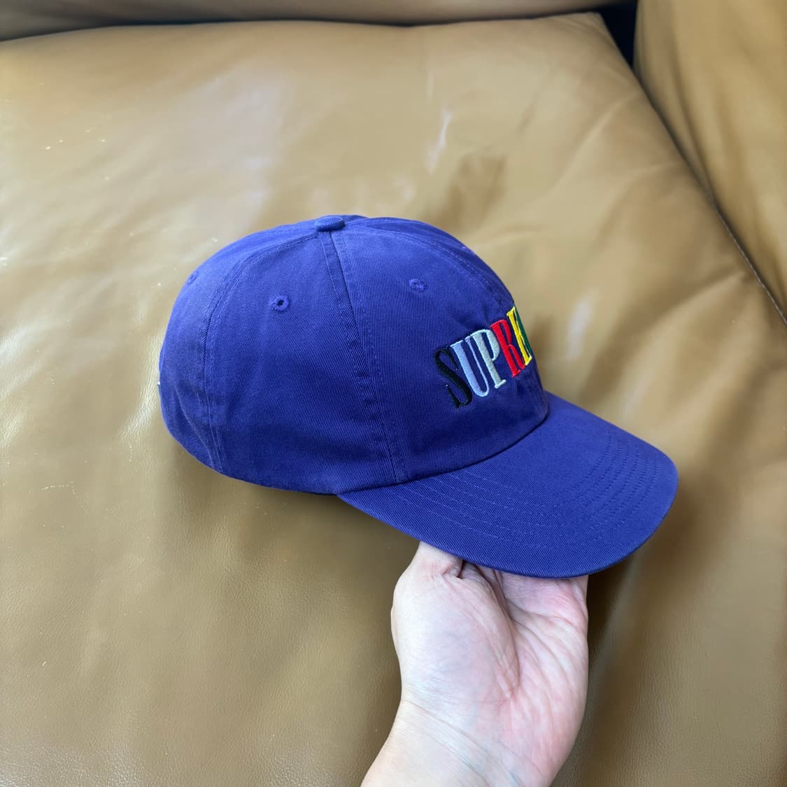 슈프림 6패널 볼캡 모자 멀티 컬러 로고 퍼플 상품이미지3
